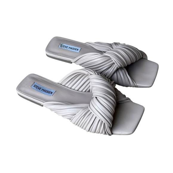 Steve Madden Mentor Tan Slip On Square Toe Flat Slide Sandals Size 10 - Picture 1 of 7